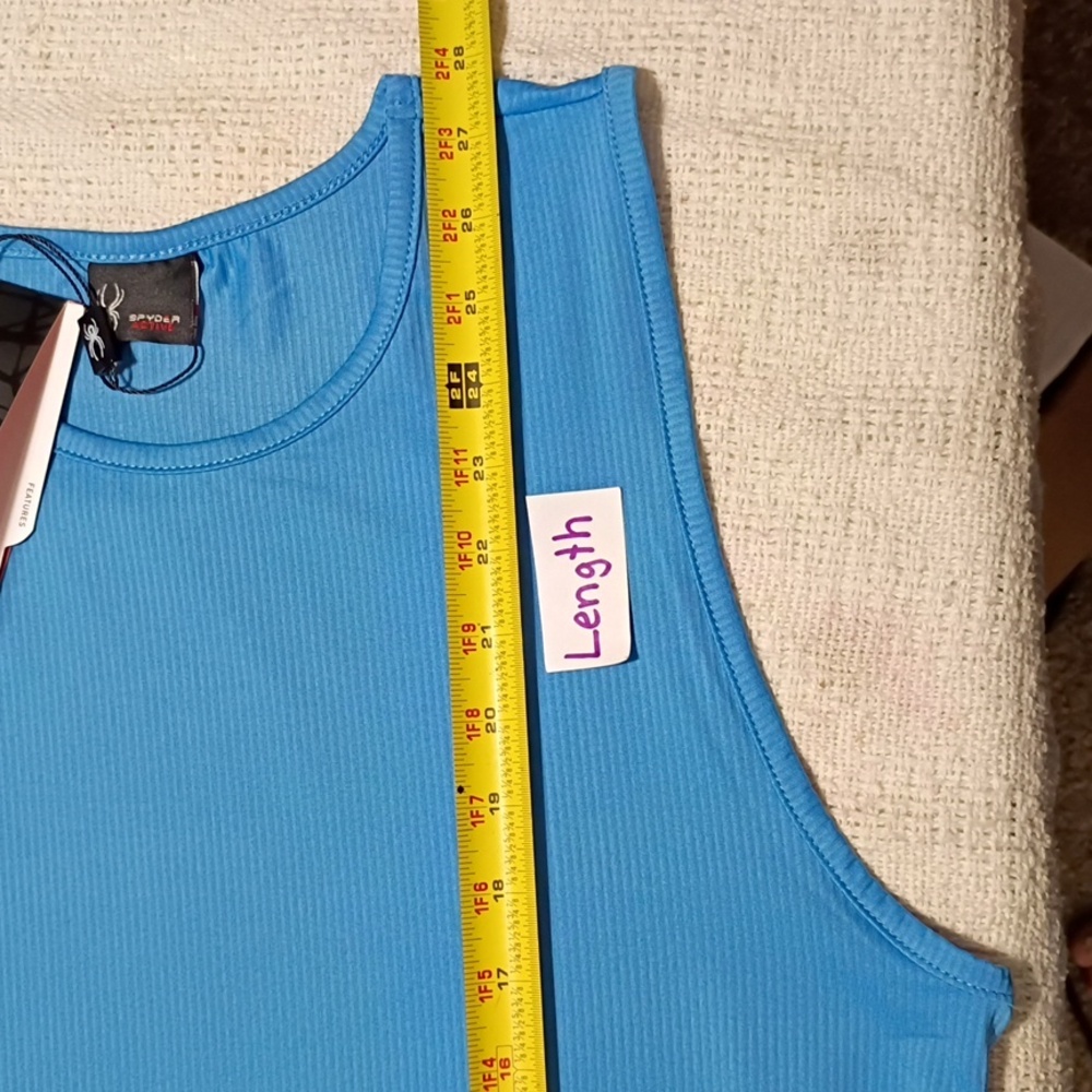 NWT Spyder Active Tranquil Blue Jersey Tank Mens Size Small - Picture 8 of 8